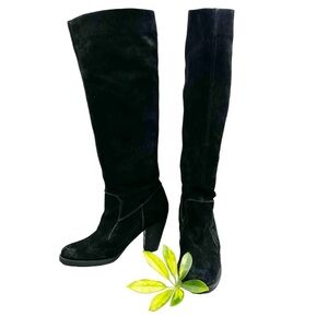 BRONX Yannik Tall Black Suede Boots 38 / 7.5